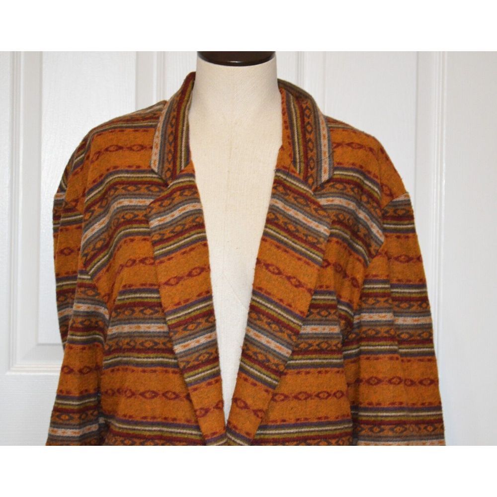 GSL‎ Vintage Blazer Women's M Southwestern Aztec Wool Blend USA - Picture 2 of 16
